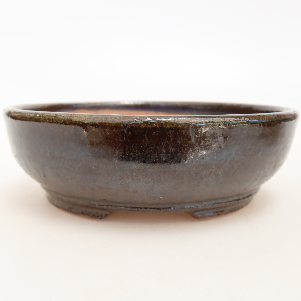 Ceramic bonsai bowl 15,5 x 15,5 x 5 cm, brown