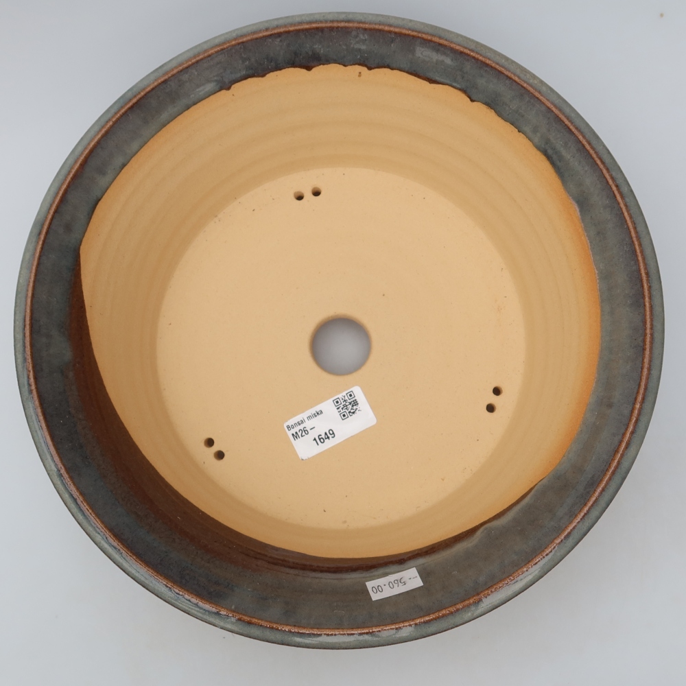 Ceramic bonsai pot, 26.5 x 26.5 x 8 cm, gray