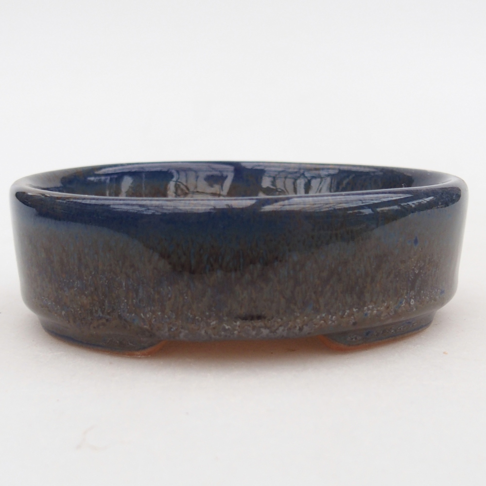 Ceramic bonsai bowl 9,5 x 8 x 3 cm, colour blue