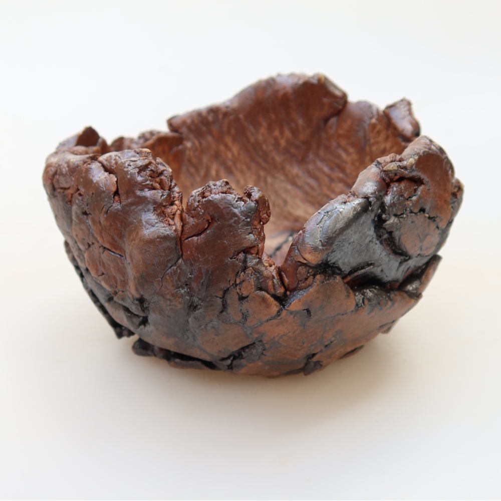 Ceramic Shell, 11 x 10 x 6 cm, brown
