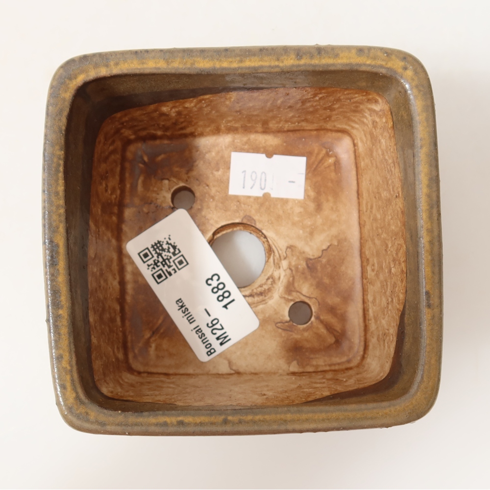 Ceramic bonsai bowl 8,5 x 8,5 x 5,5 cm, brown