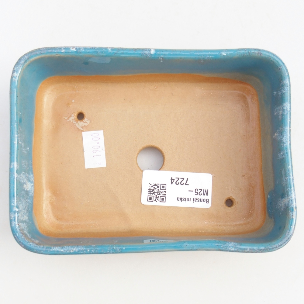 Ceramic bonsai bowl 14,5 x 10,5 x 4,5 cm, colour blue