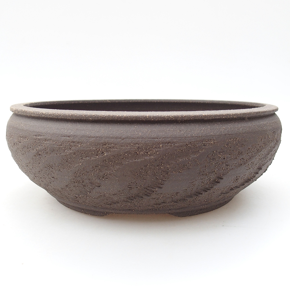 Ceramic bonsai bowl 19,5 x 19,5 x 7 cm, brown