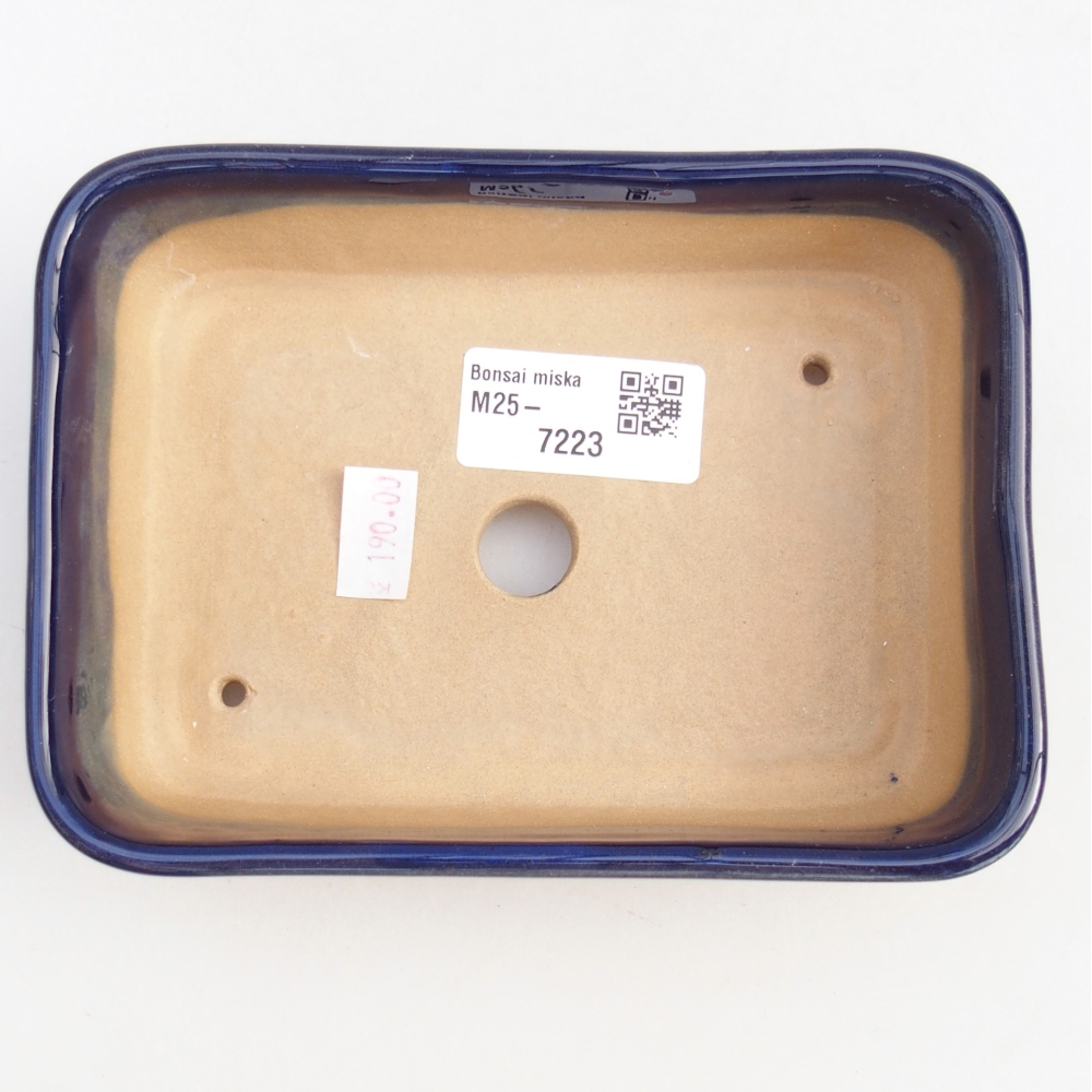 Ceramic bonsai bowl 14,5 x 10,5 x 4,5 cm, colour blue