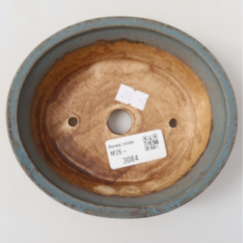 Ceramic bonsai pot, 14.5 x 13 x 4 cm, blue