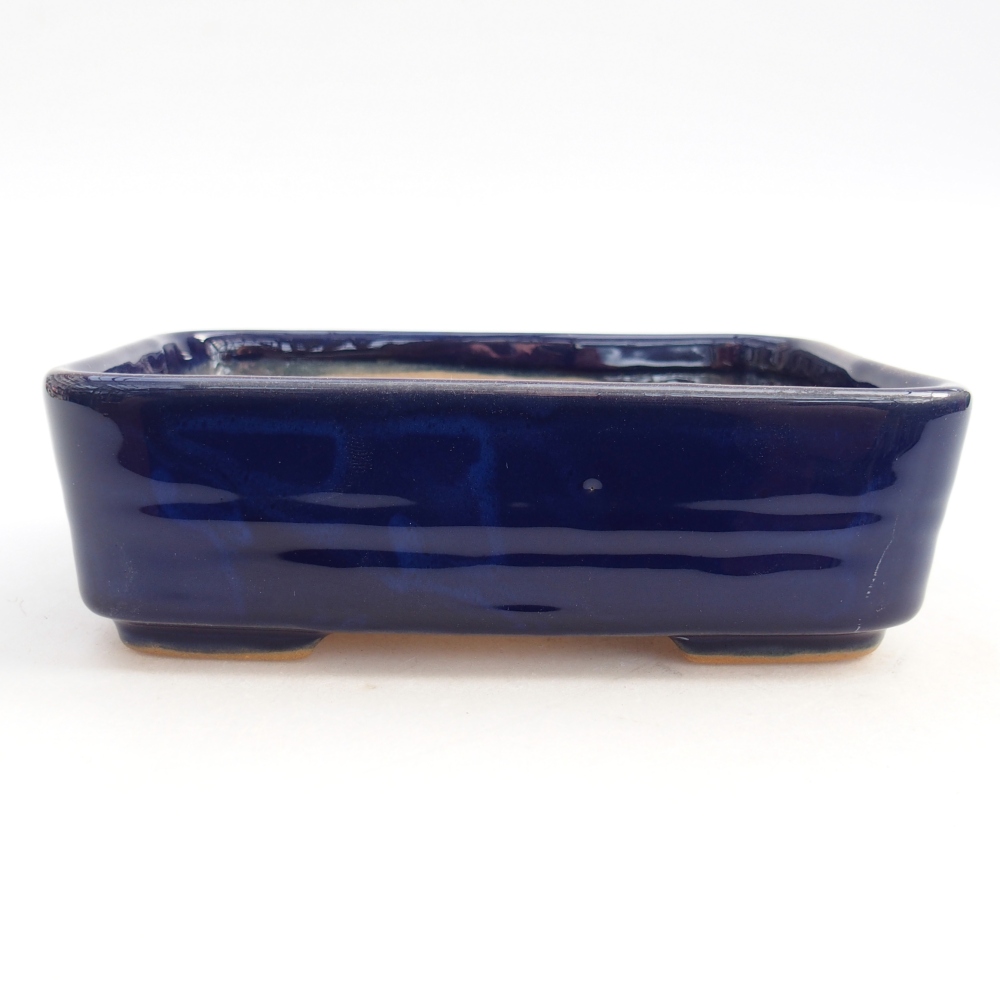 Ceramic bonsai bowl 14,5 x 10,5 x 4,5 cm, colour blue