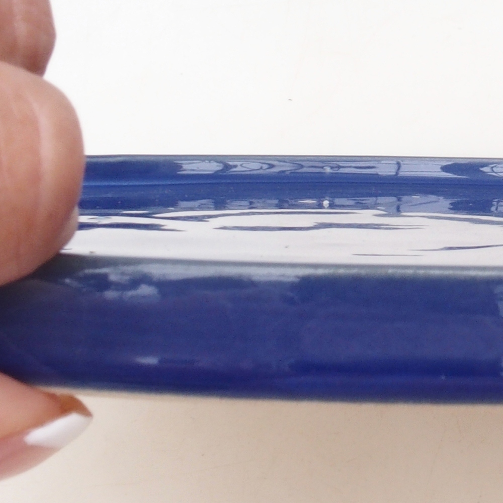 Bonsai bowl round D7-L - 28 x 28 x 1.5 cm - blue