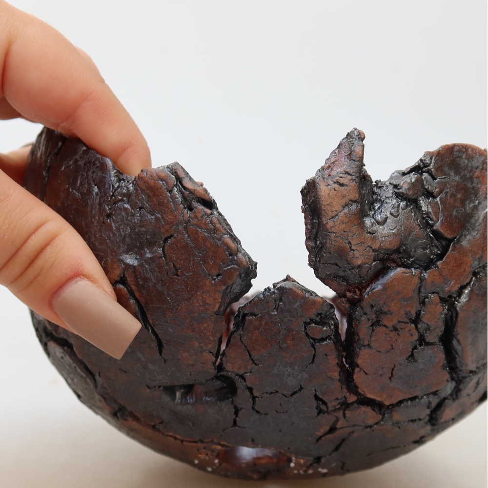 Ceramic Shell, 14.5 x 14 x 8.5 cm, brown