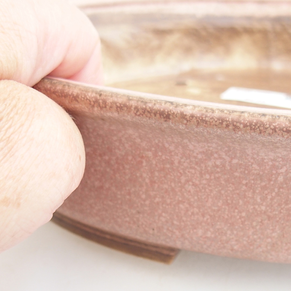 Ceramic bonsai bowl 25,5 x 23 x 5,5 cm, pink