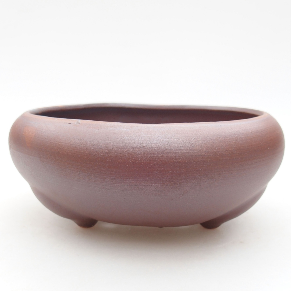 Ceramic bonsai bowl 14 x 14 x 6,5 cm, color metallic