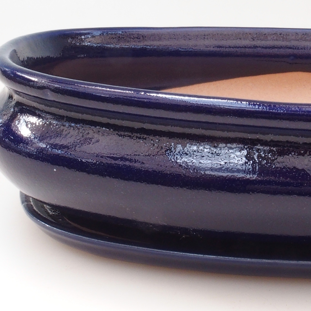 Bonsai bowl + saucer H01 - 12x9x5 cm