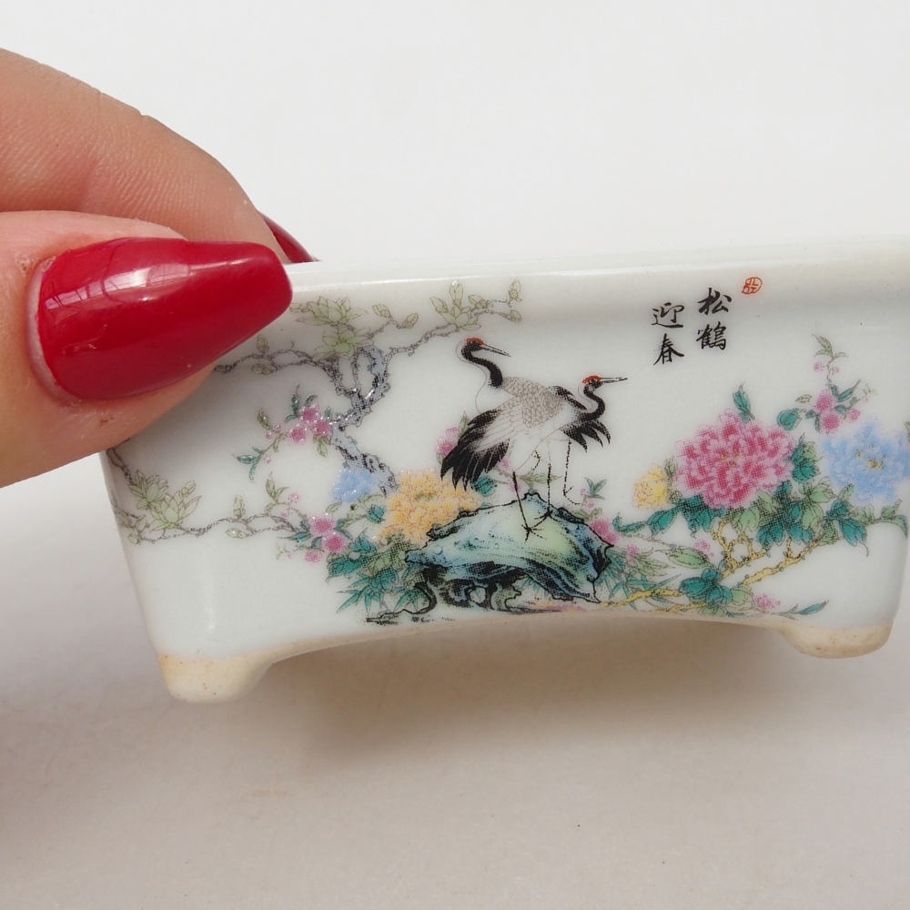 Mini bonsai bowl 8 x 6,5 x 3,5 cm, white