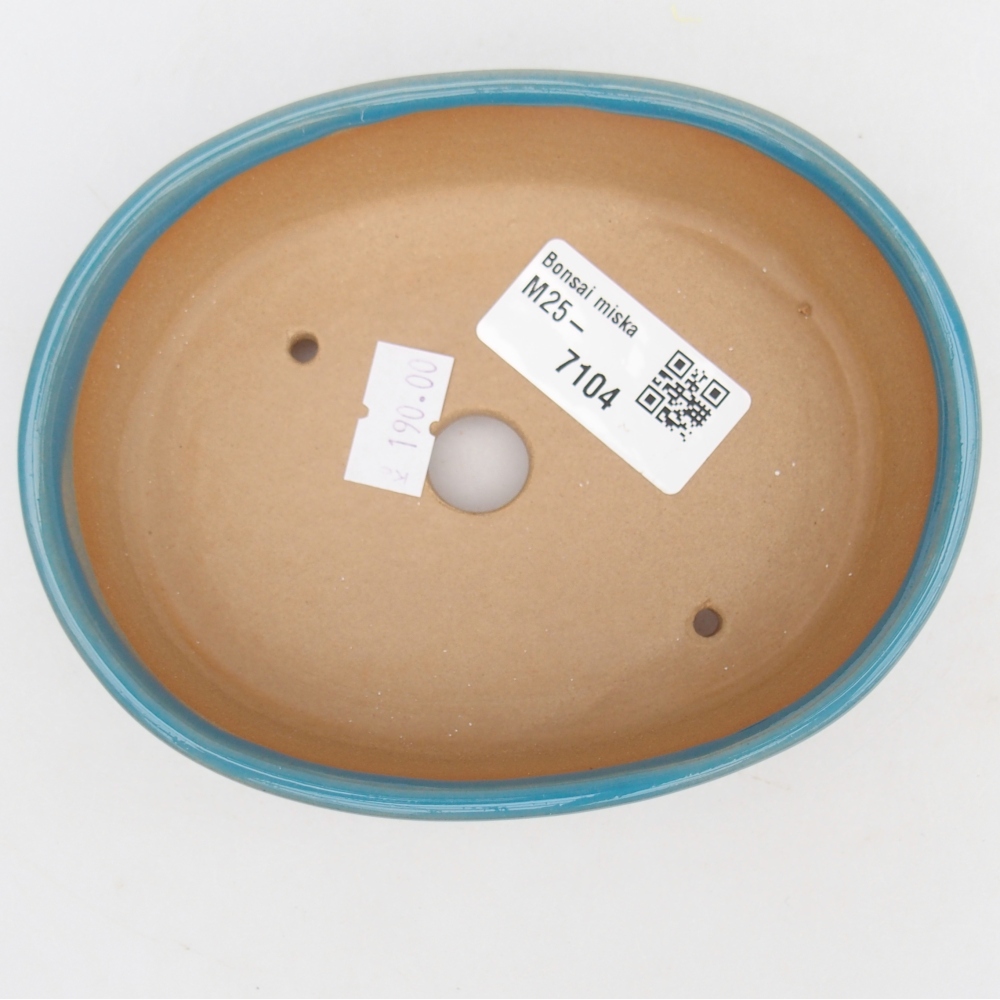 Ceramic bonsai bowl 12,5 x 10 x 3,5 cm, colour blue