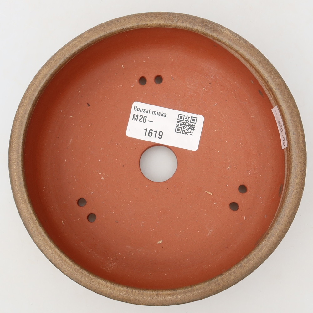 Ceramic bonsai pot, 14.5 x 14.5 x 4.5 cm, brown