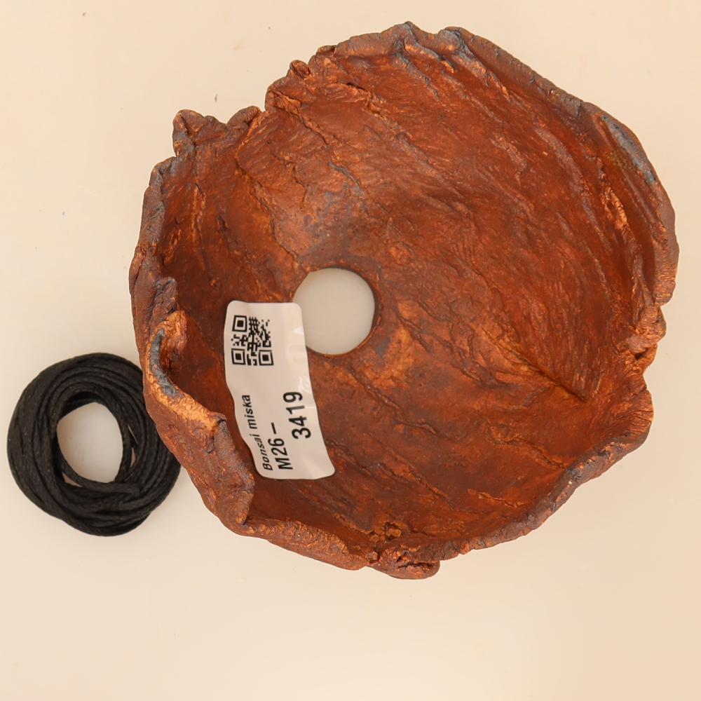 Ceramic Kokedama Pot, 10 x 9.5 x 7 cm, Brown