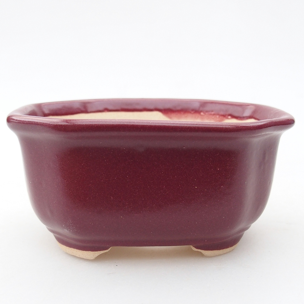 Mini bonsai bowl 9 x 7 x 4,5 cm, burgundy