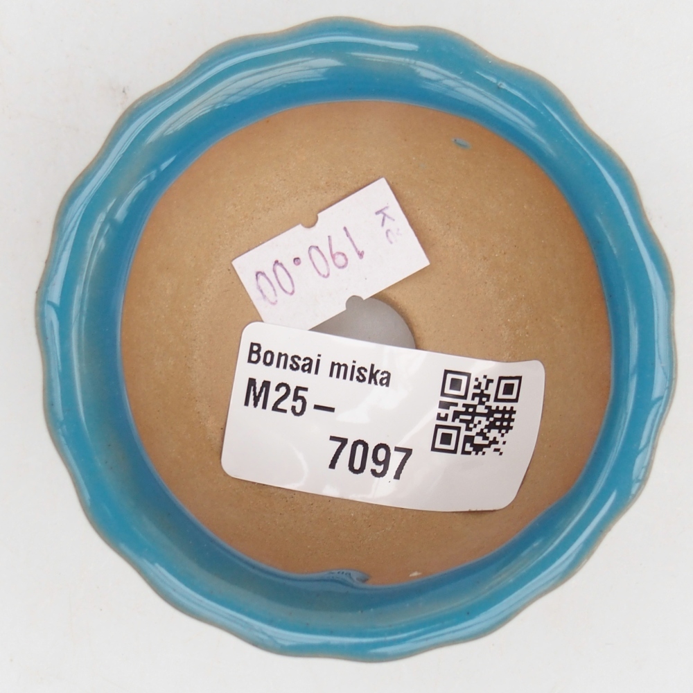 Ceramic bonsai bowl 7 x 8,5 x 3,5 cm, colour blue