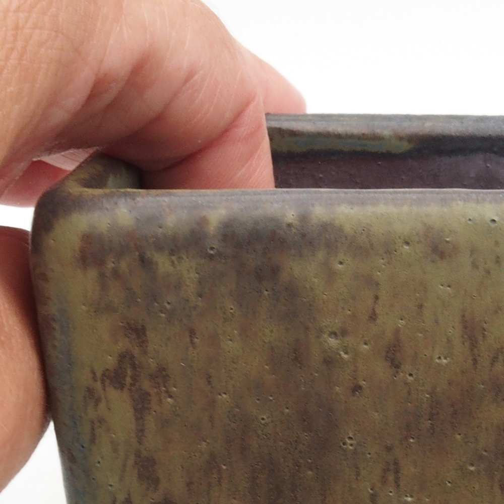 Ceramic bonsai bowl 7,5 x 7,5 x 9,5 cm, color brown