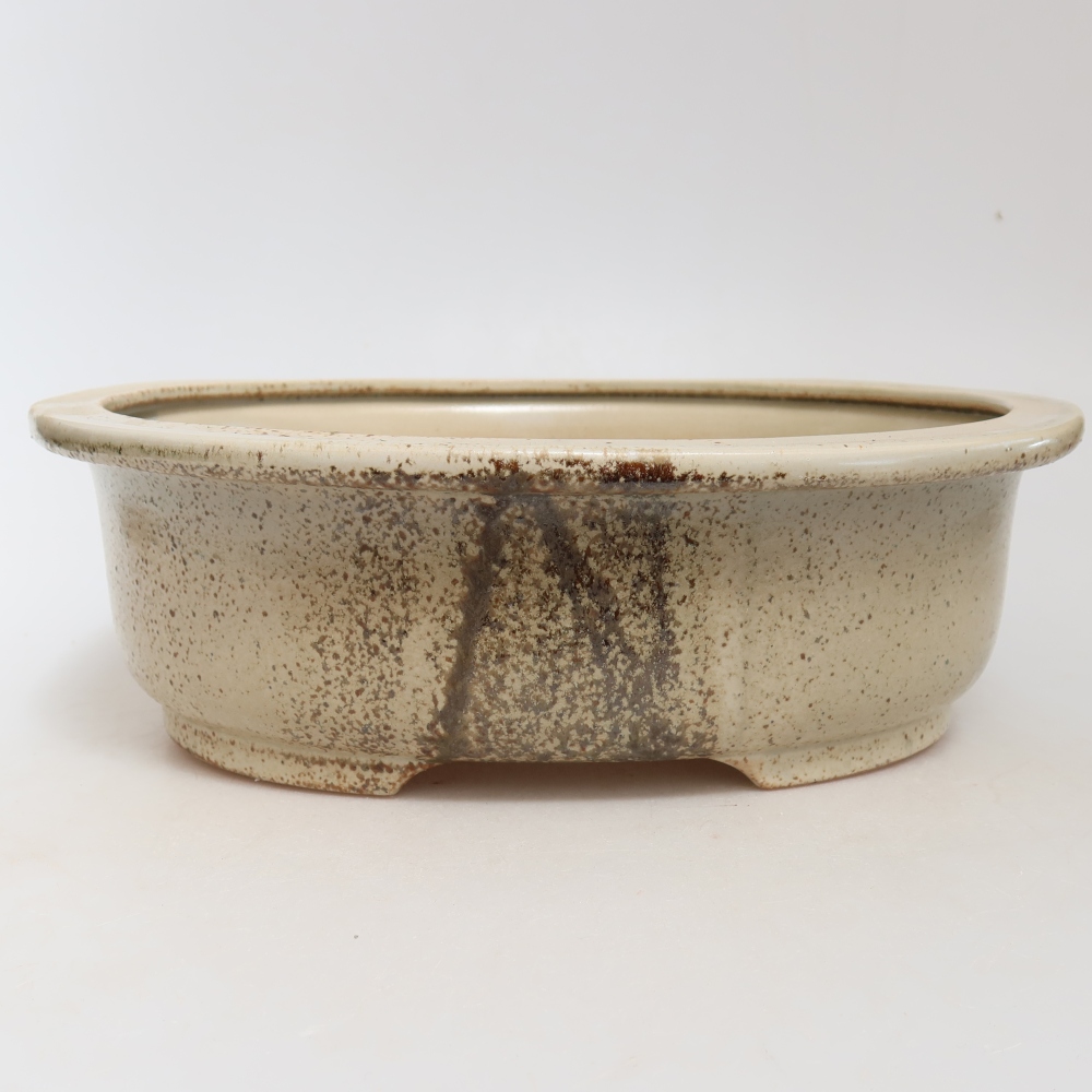 Ceramic bonsai bowl 26 x 22 x 8 cm, colour beige