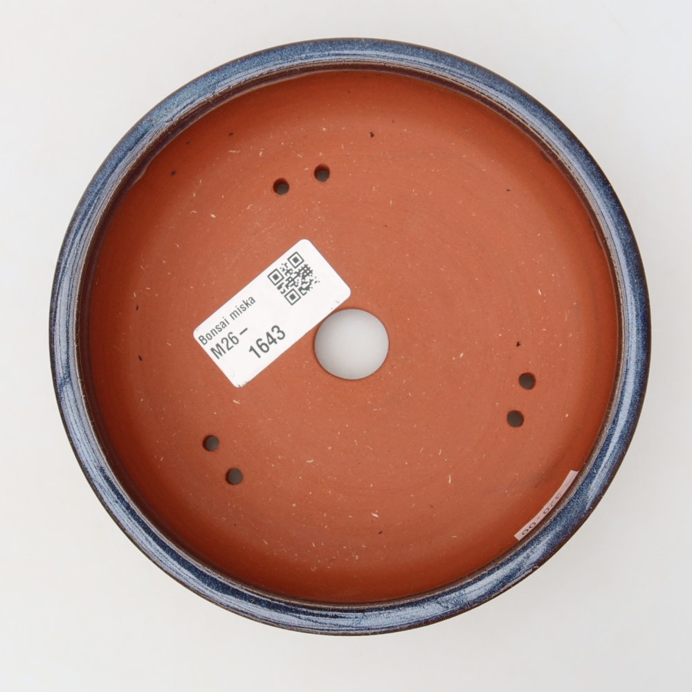 Ceramic bonsai pot, 14 x 14 x 4 cm, blue