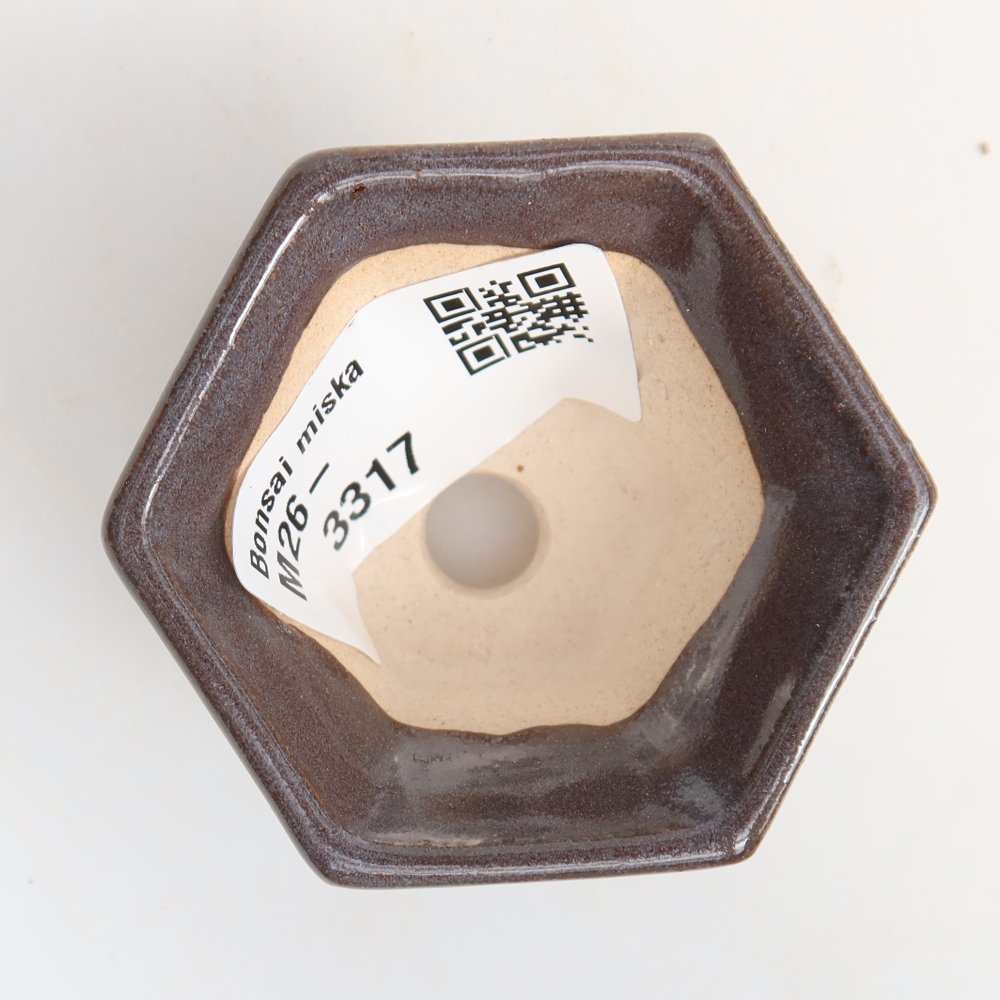 Ceramic bonsai pot, 5.5 x 5 x 3 cm, gray