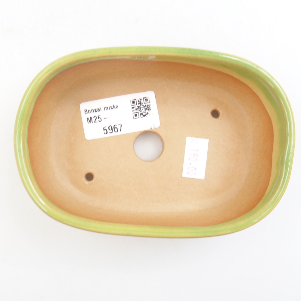 Ceramic bonsai bowl 13 x 9 x 4 cm, color green