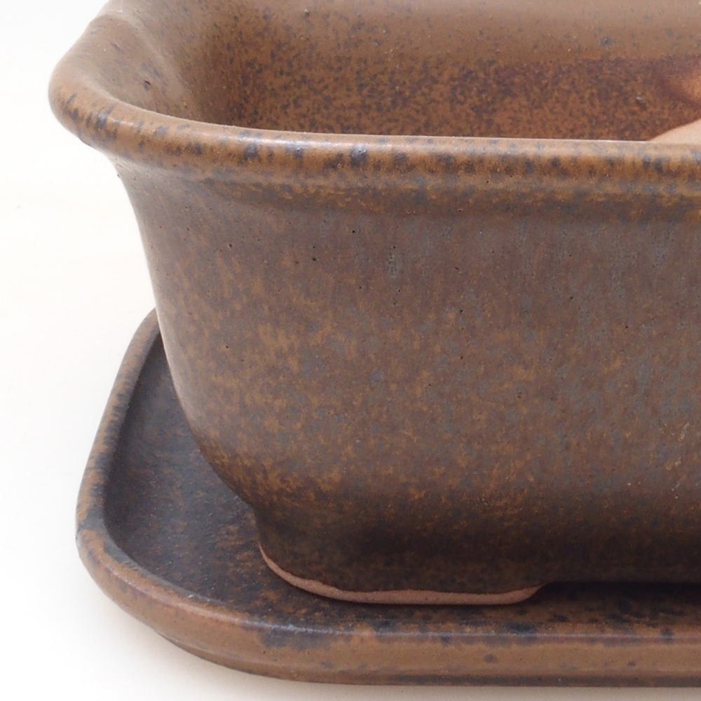 Bonsai bowl + saucer H01 - 12x9x5 cm