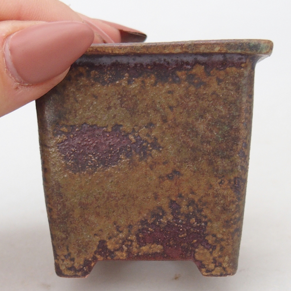 Ceramic bonsai bowl 5,5 x 5,5 x 5,5 cm, brown