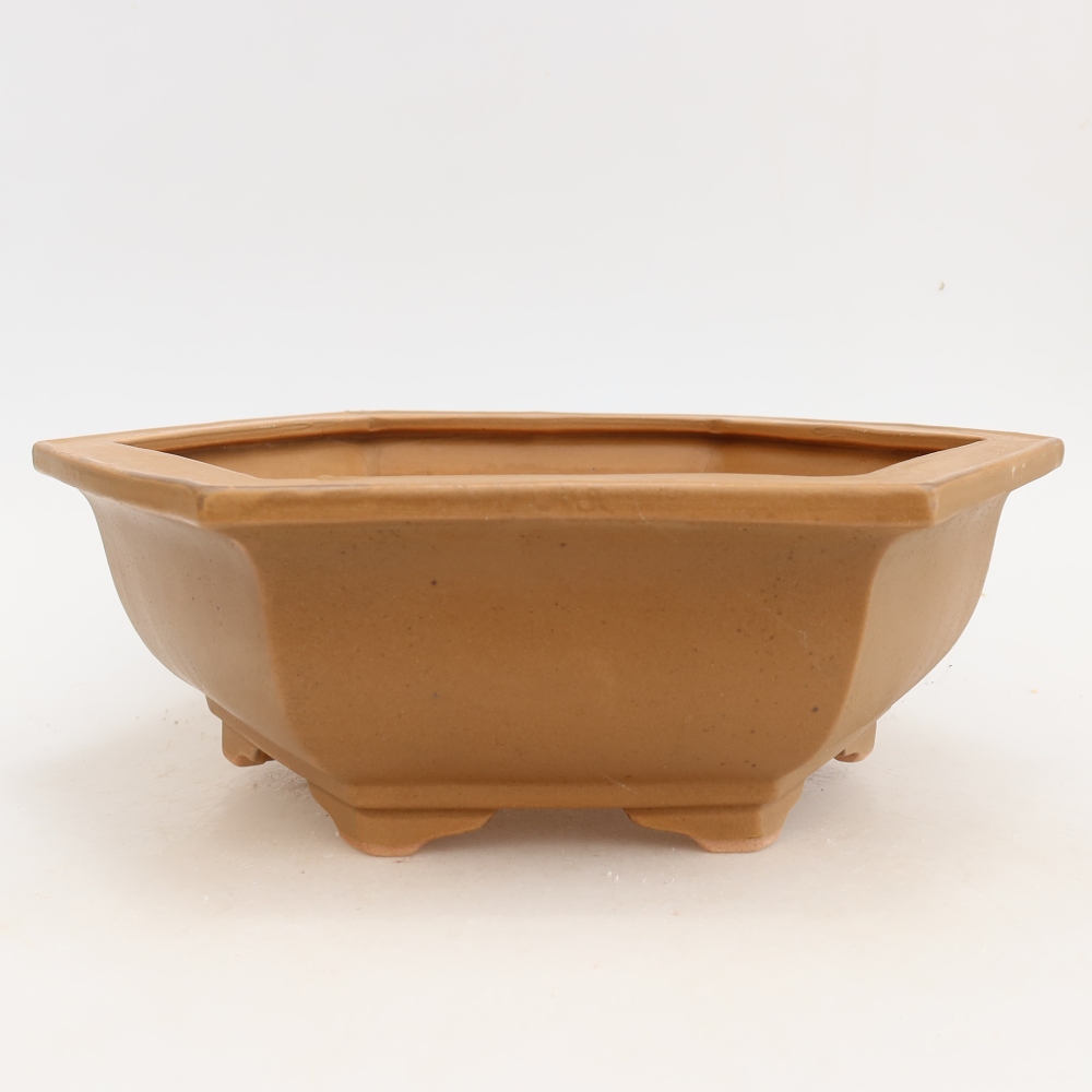 Ceramic bonsai pot, 28 x 24.5 x 9 cm, brown