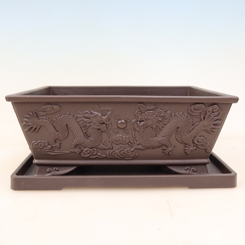 Plastic Bonsai Pot + Saucer MP-36 - 22.5 x 16 x 9 cm