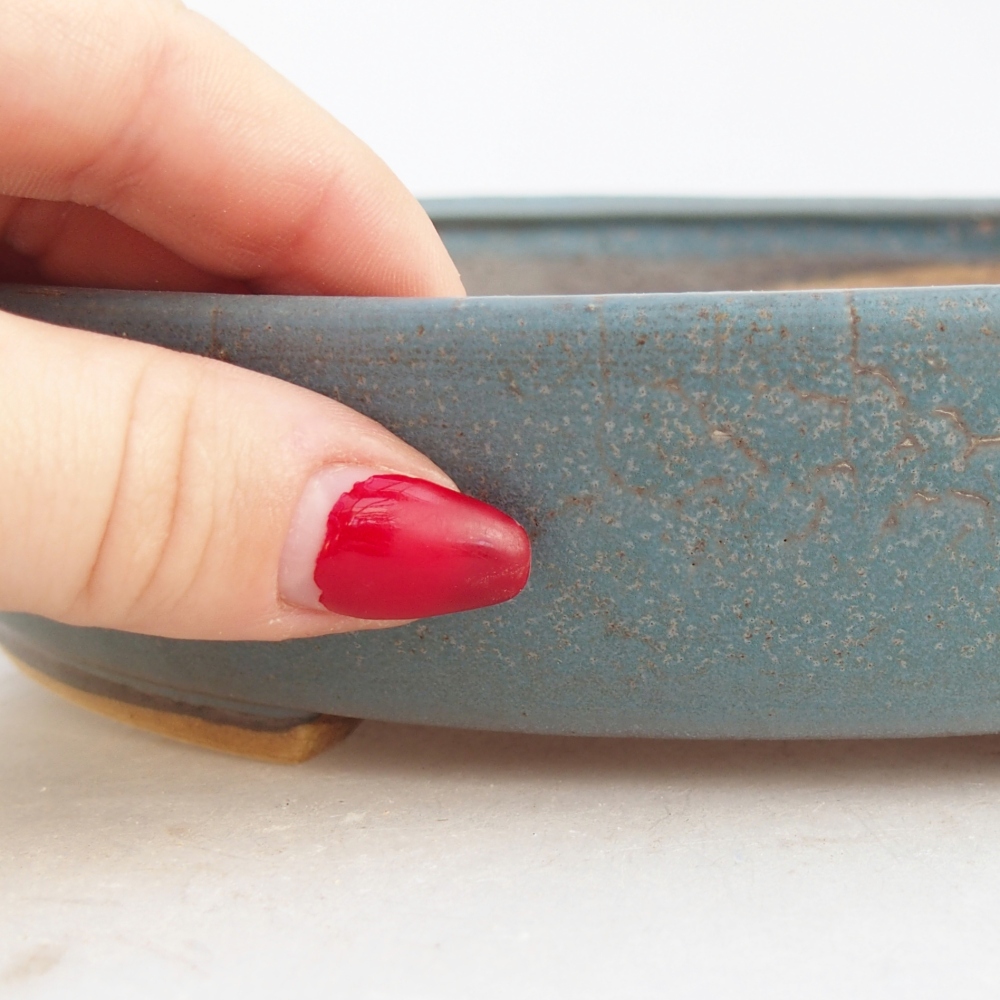 Ceramic bonsai bowl 23 x 20 x 4,5 cm, colour blue