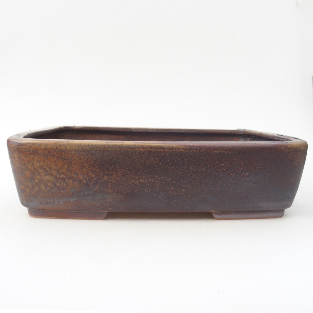 Ceramic bonsai bowl 26,5 x 20,5 x 6,5 cm, brown