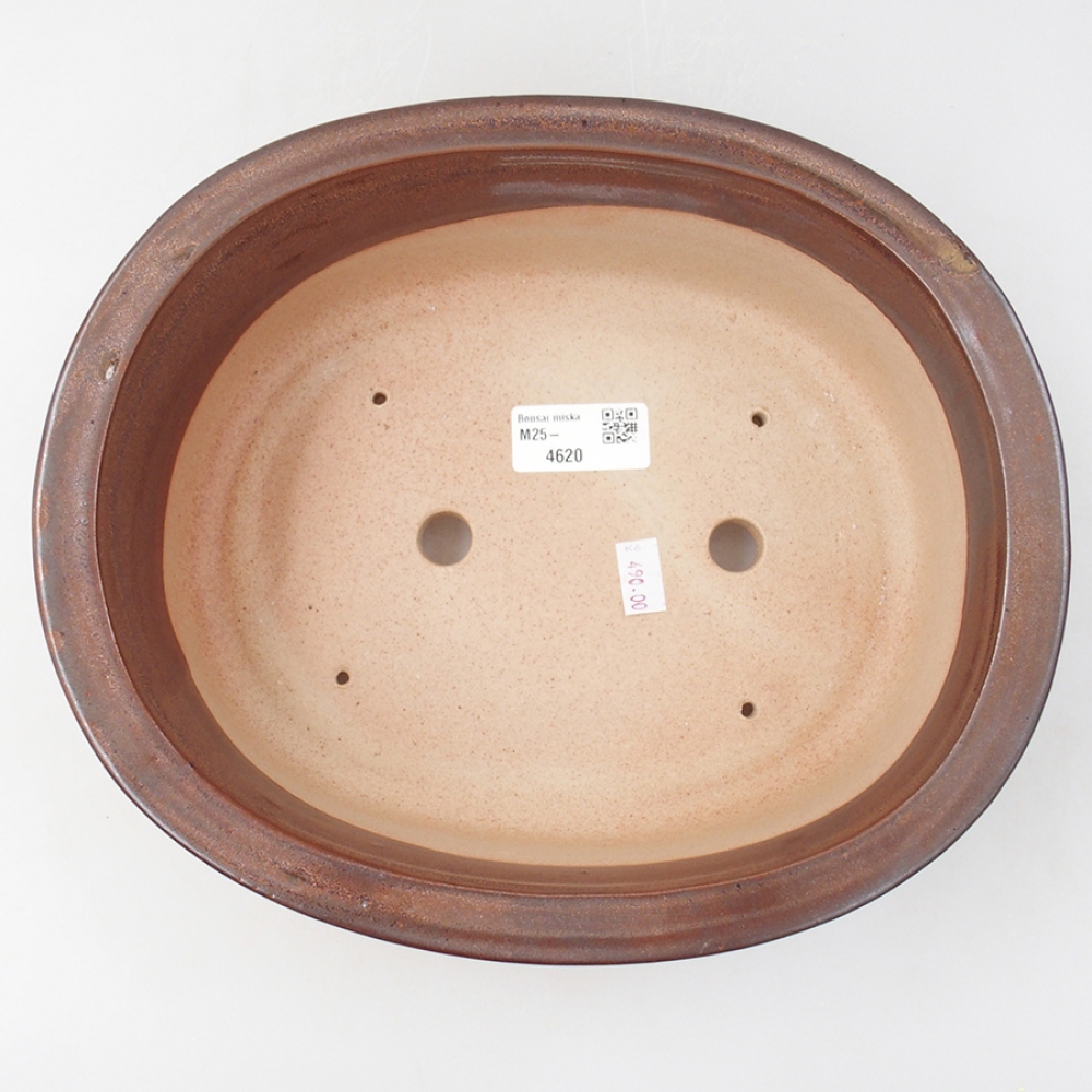 Ceramic bonsai bowl 25,5 x 22 x 8 cm, color brown