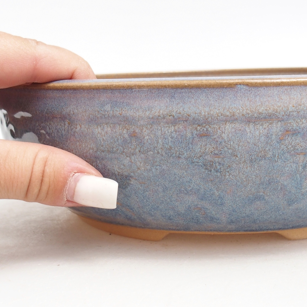Ceramic bonsai bowl 22 x 22 x 6,5 cm, colour blue