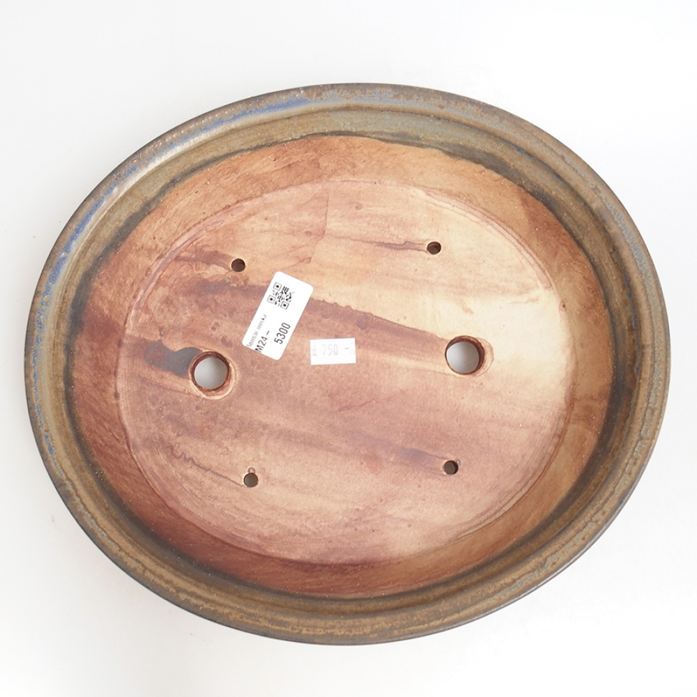 Ceramic bonsai bowl  27,5 x 24,5 x 6  cm, color  brown