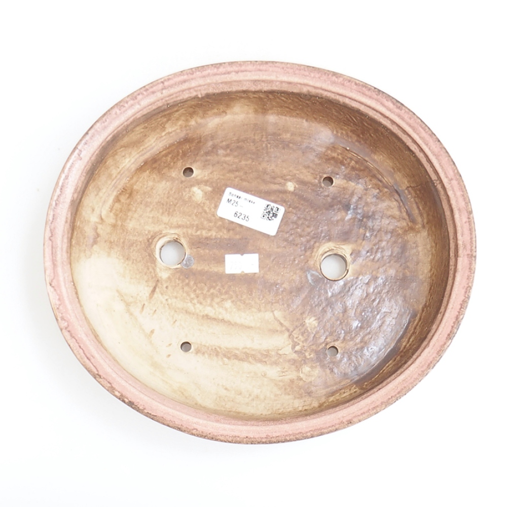 Ceramic bonsai bowl 25,5 x 23 x 5,5 cm, pink