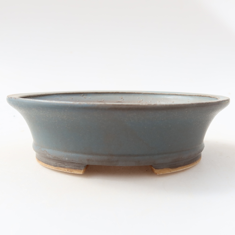 Ceramic bonsai pot, 14.5 x 13 x 4 cm, blue
