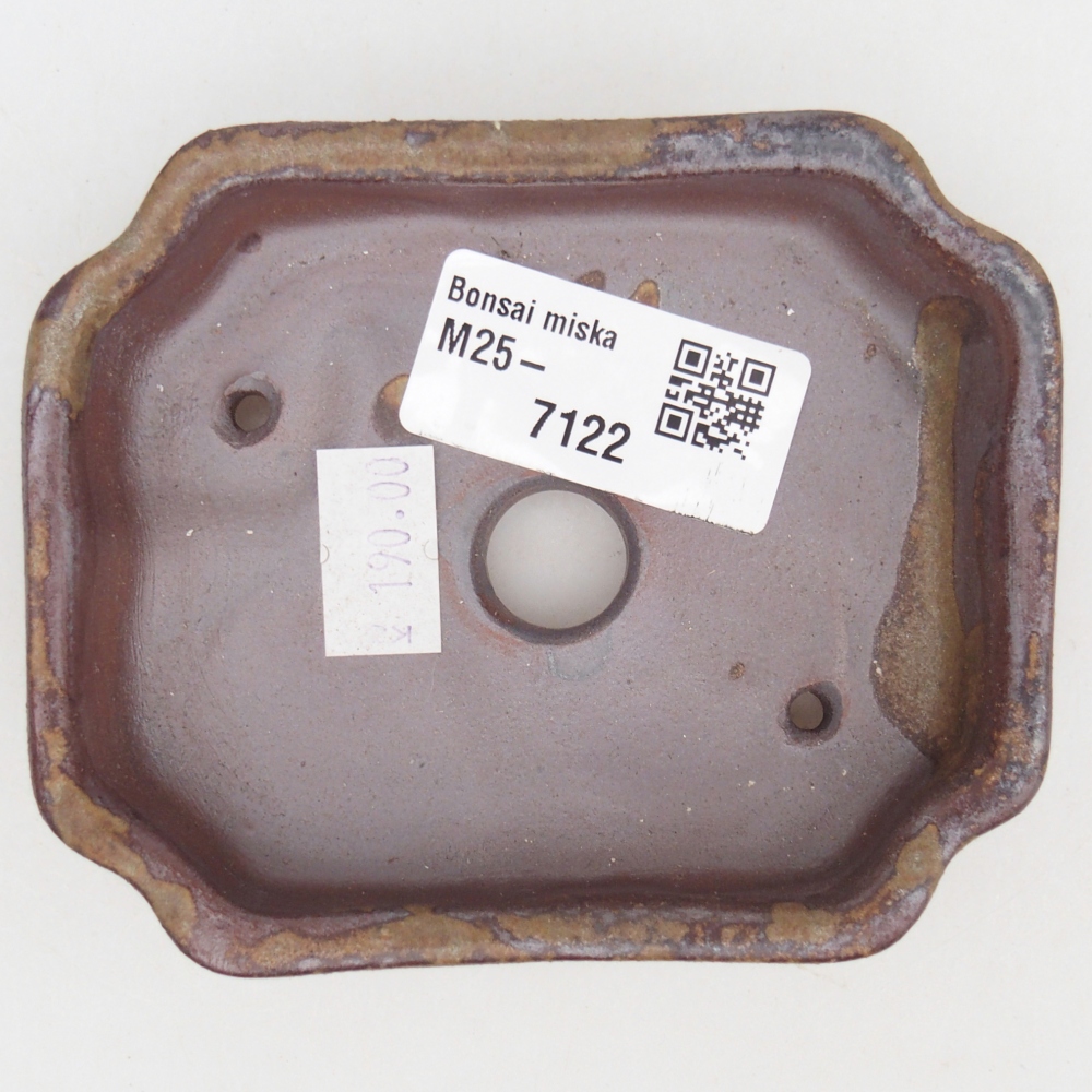 Ceramic bonsai bowl 10 x 8,5 x 2,5 cm, brown