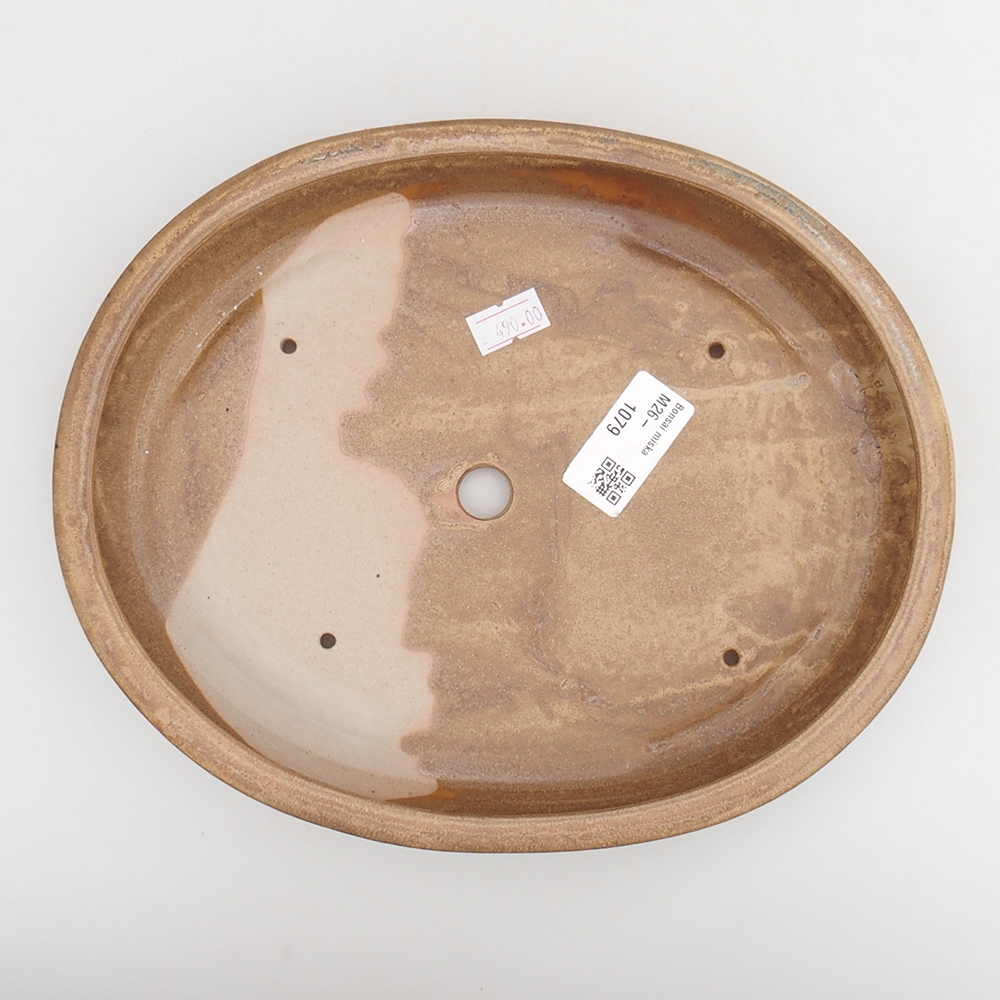 Ceramic bonsai bowl 24 x 19,5 x 4 cm, brown