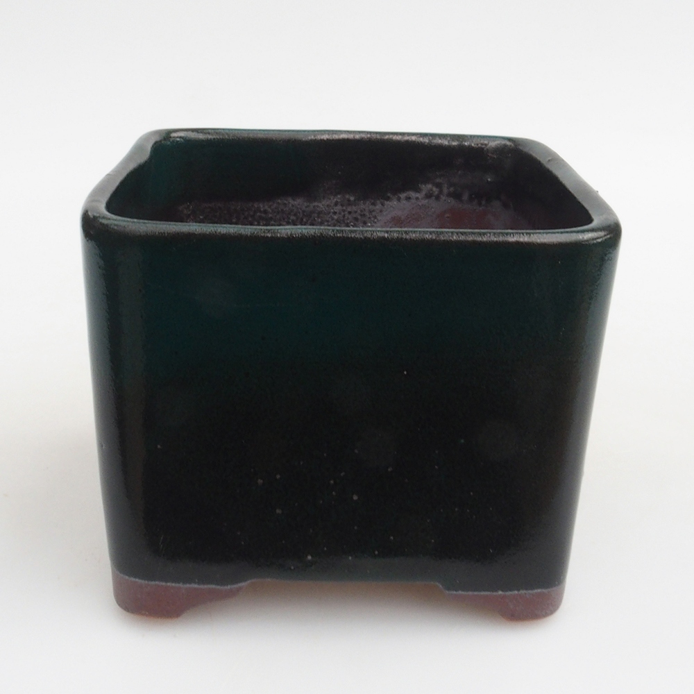 Ceramic bonsai bowl 10 x 10 x 8 cm, color green