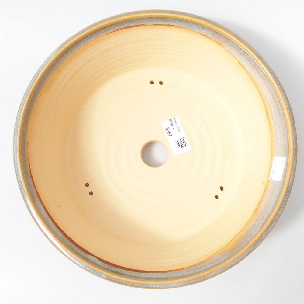 Ceramic bonsai bowl 26,5 x 26,5 x 8,5 cm, color green