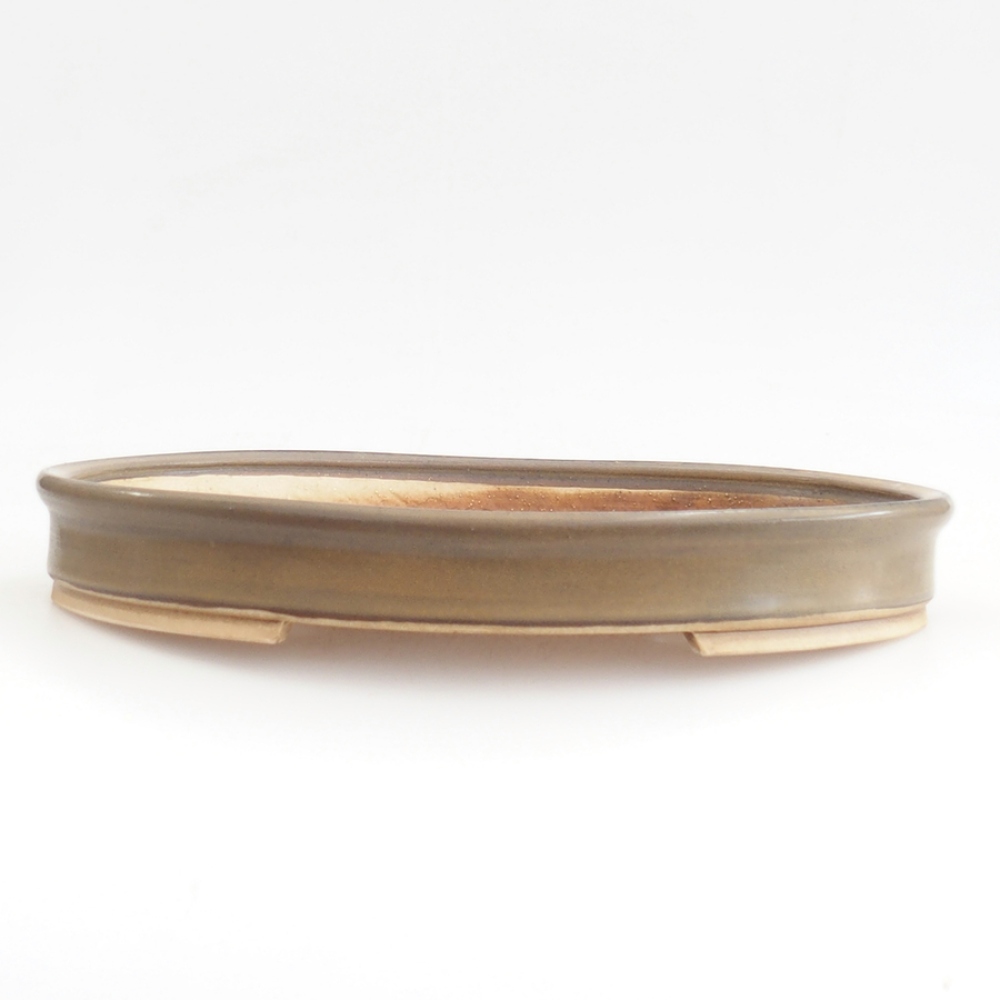 Ceramic bonsai bowl 30 x 26 x 4 cm, brown