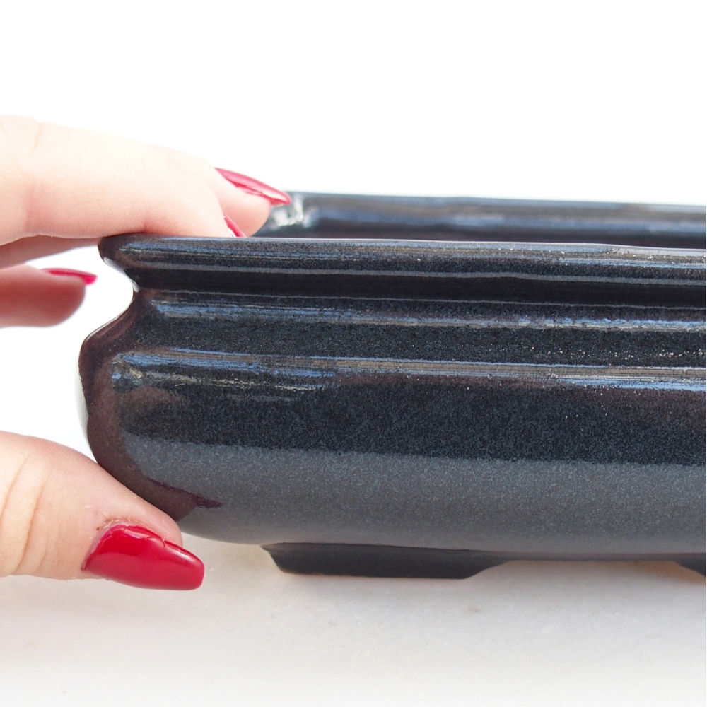 Ceramic bonsai bowl 15,5 x 15,5 x 6 cm, black