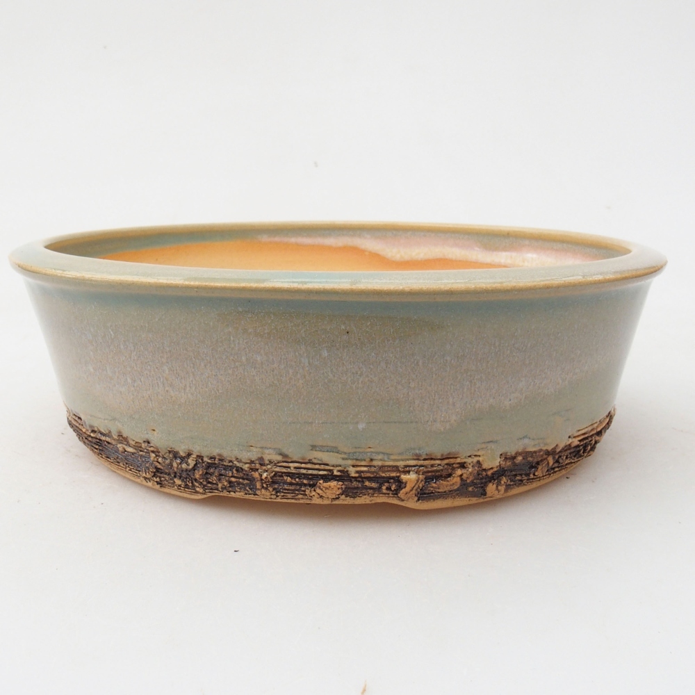 Ceramic bonsai bowl 17 x 17 x 5 cm, color green