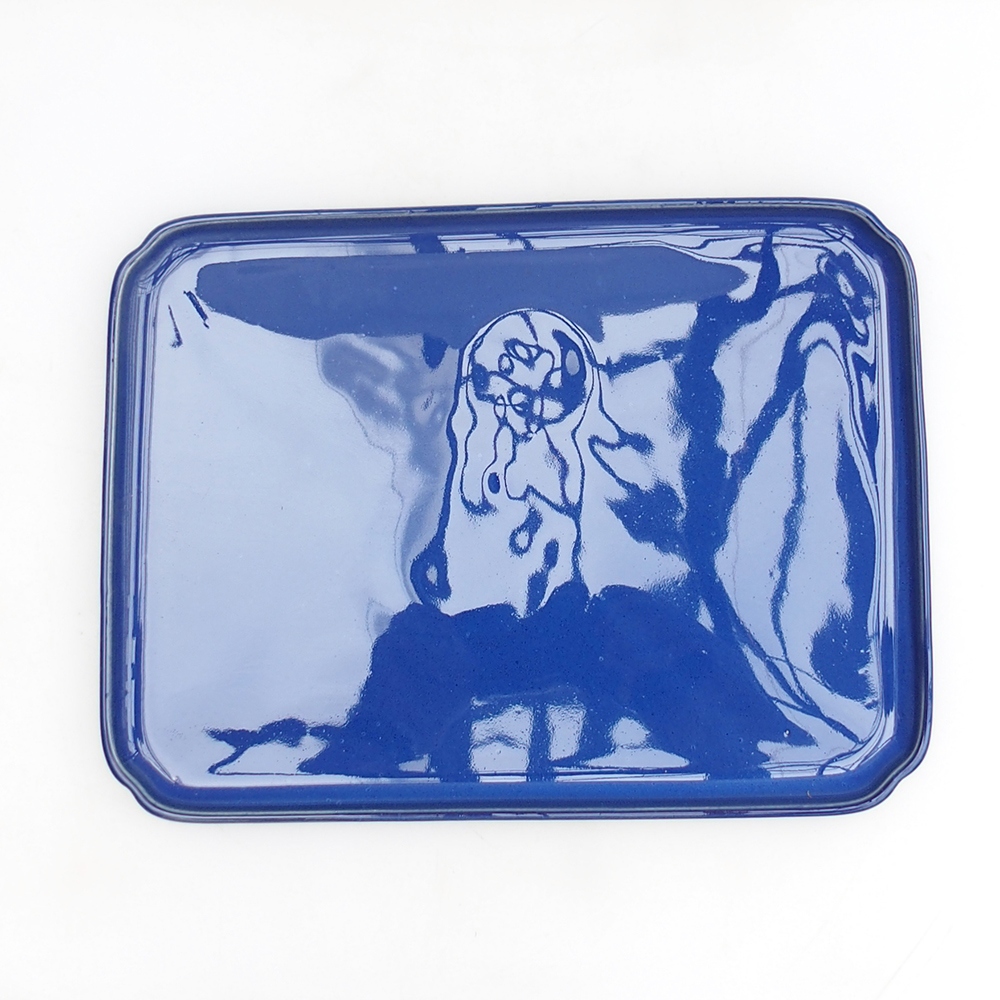 Ceramic bowl H20 - 26,5 x 20 x 1,5 cm - blue