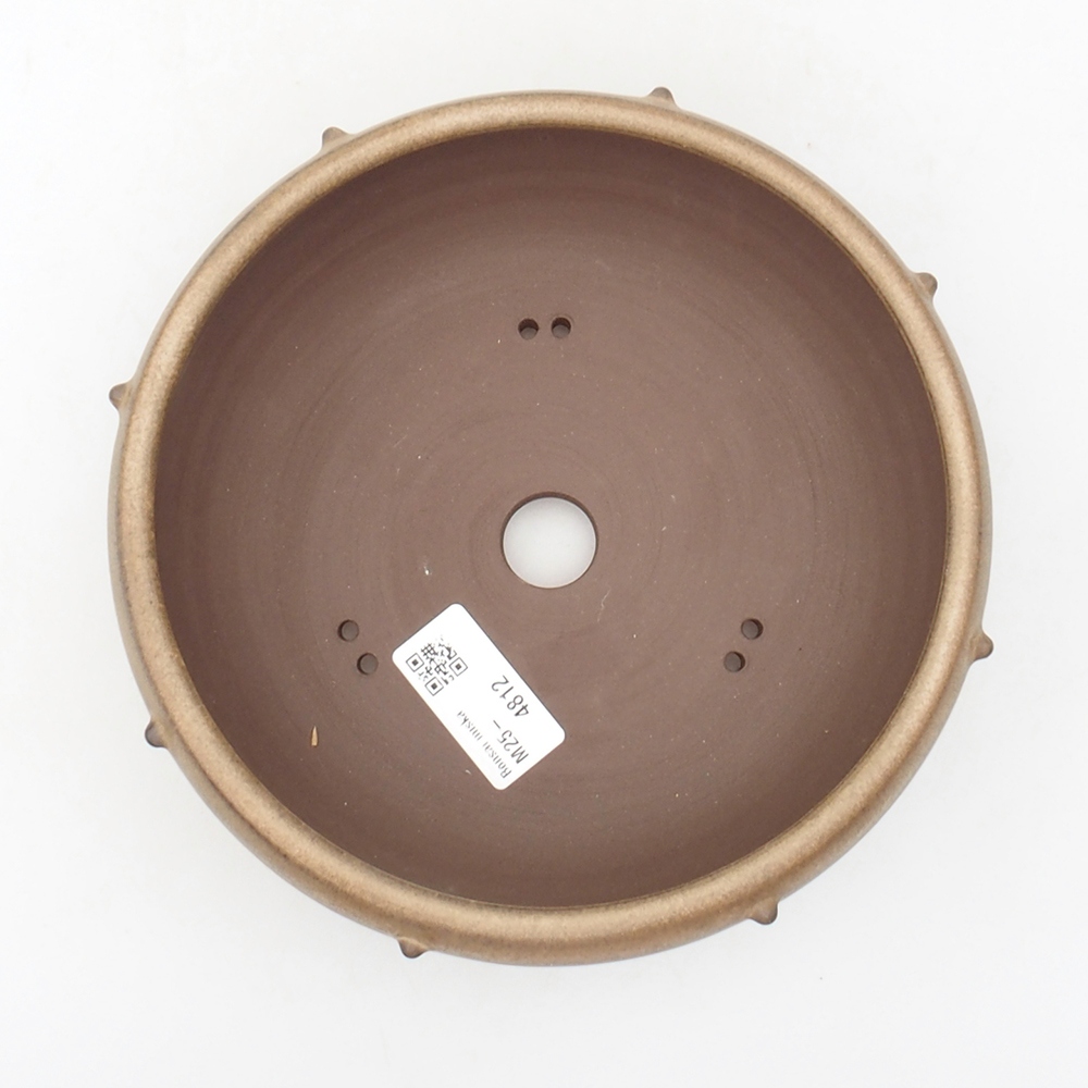 Ceramic bonsai bowl 18 x 18 x 5,5 cm, brown color