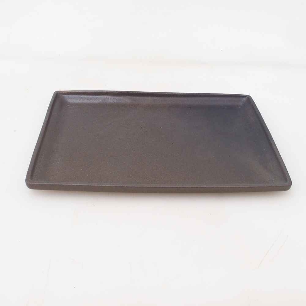 Bonsai bowl rectangle 22.5 x 17 x 1.5 cm - brown