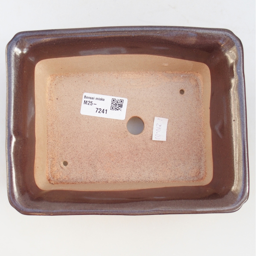 Ceramic bonsai bowl 18 x 14 x 7 cm, metal colour