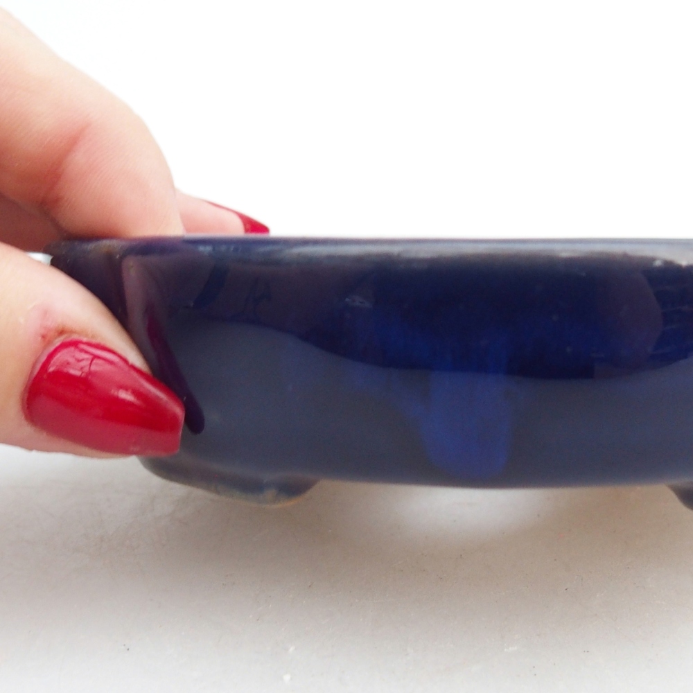 Ceramic bonsai bowl 11 x 11 x 3 cm, colour blue