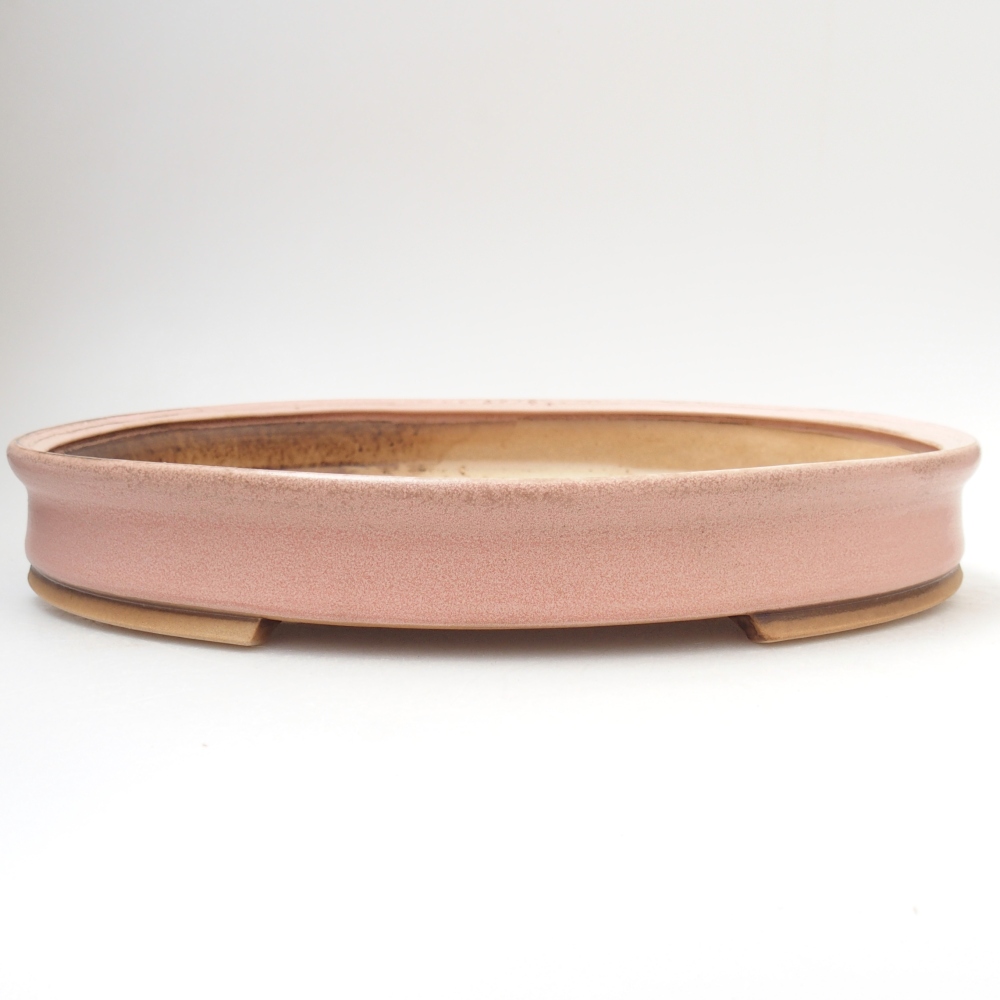 Ceramic bonsai bowl 30 x 26,5 x 4 cm, pink